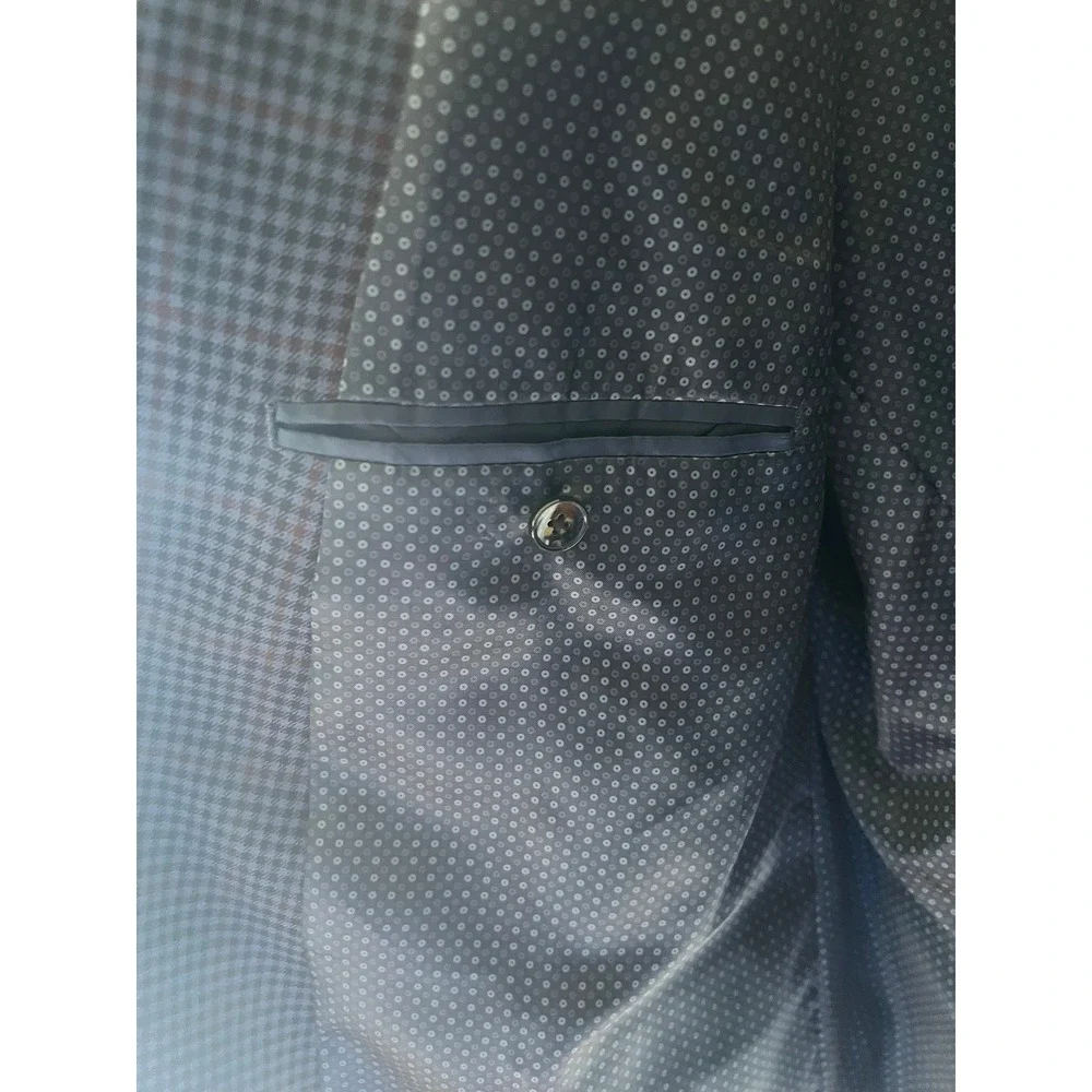 Shaquille‎ O'Neal XLG Blue Burgundy Houndstooth Blazer Sport Coat Men's Size XLG